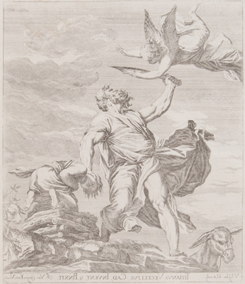 Titian etching from 1682 THE SACRIFICE OF ISAAC